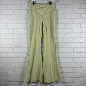 Fabletics Pure Luxe High-Waisted Crossover Flare - Green Checkered